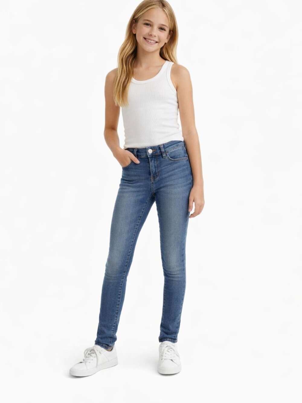 Old Navy Girls Ballerina Jeans Size 12 Medium Blue Wash